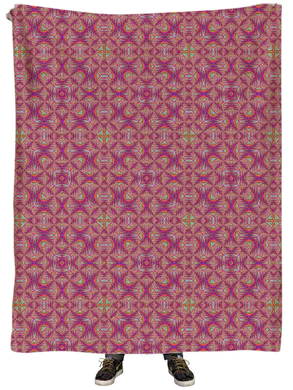 Linen blankets with a rustic and textured lookPsy Schism Plush Blanket