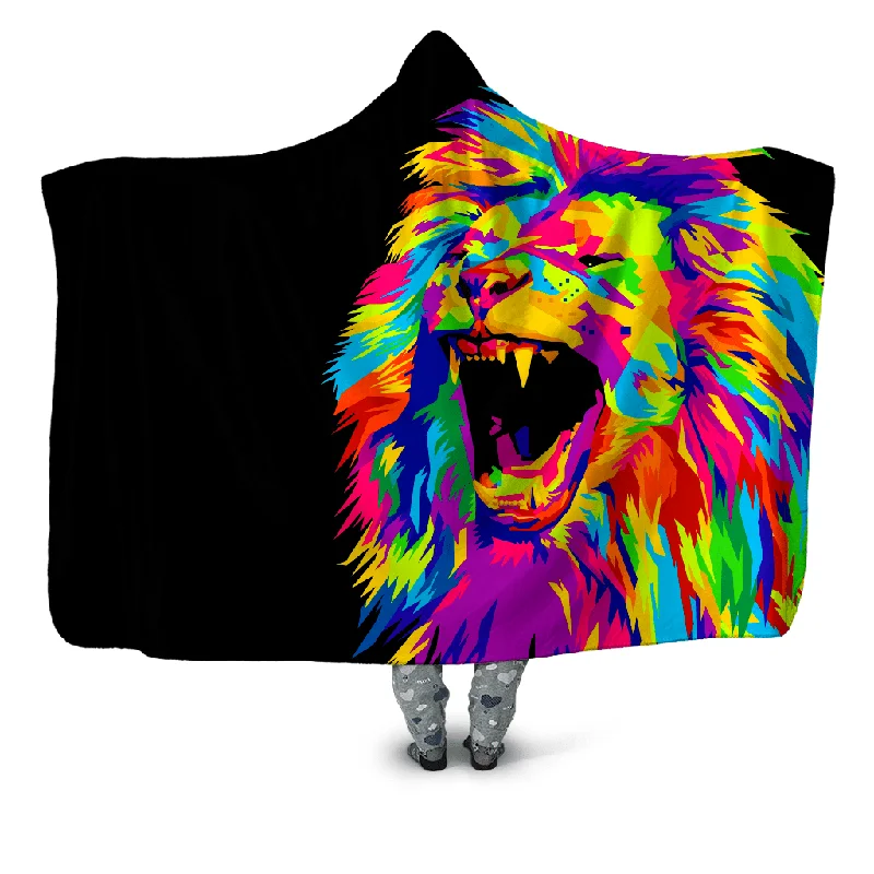 Rayon from bamboo blankets for a silky and breathable feelPsychedelic Lion Hooded Blanket Rayon from bamboo blankets for a silky and breathable feelPsychedelic Lion Hooded Blanket