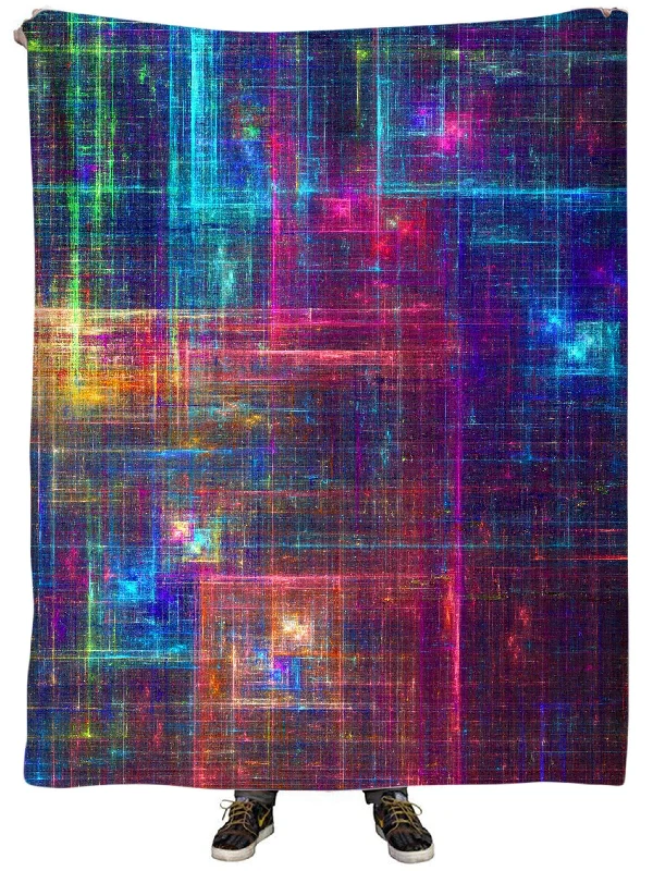 Recycled polyester blankets for an eco - conscious optionPsychedelic Matrix Rainbow Plush Blanket Recycled polyester blankets for an eco - conscious optionPsychedelic Matrix Rainbow Plush Blanket