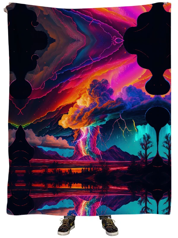 Queen - size blankets for standard - sized bedsRainbow Storm Plush Blanket