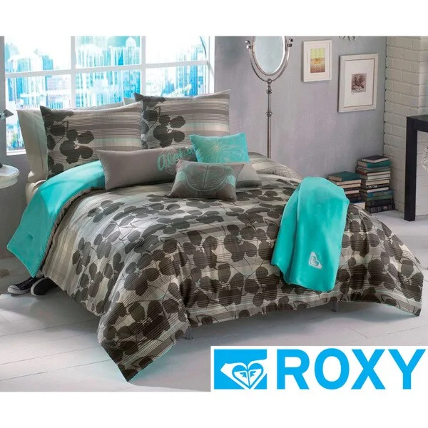 Synthetic - filled comforters like polyester for affordability and hypoallergenic propertiesRoxy Huntress 5-piece Comforter Set with Body Pillow and Throw