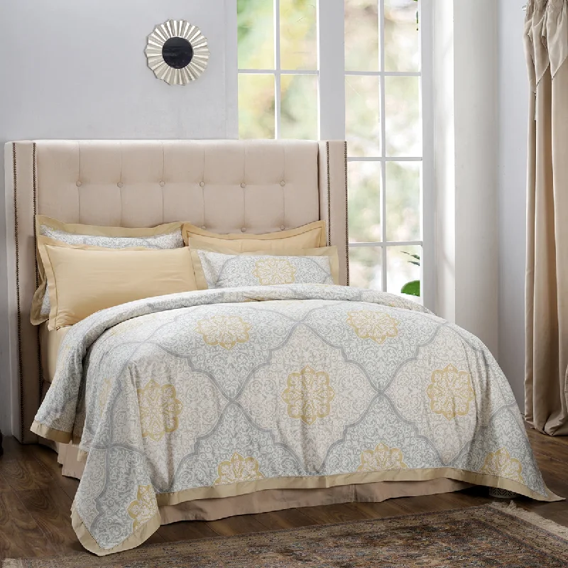 Zipper - closure duvet covers for easy removal and washingRoyal Redux Royal Gage Plain & Printed Reversible 100% Cotton Super Soft Gold Duvet Cover with Pillow Case Zipper - closure duvet covers for easy removal and washingRoyal Redux Royal Gage Plain & Printed Reversible 100% Cotton Super Soft Gold Duvet Cover with Pillow Case