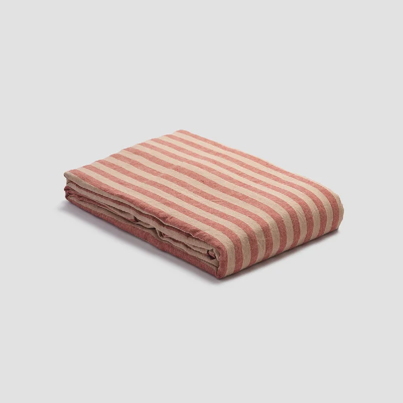 Stain - resistant duvet covers for easy maintenanceSandstone Red Stripe 100% Linen Duvet Cover Stain - resistant duvet covers for easy maintenanceSandstone Red Stripe 100% Linen Duvet Cover