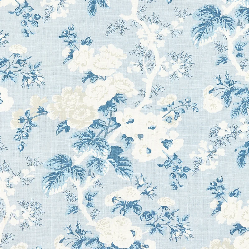 Mohair blankets with a unique sheen and softnessAscot Linen Print Floral Fabric in Sky Blue & White Mohair blankets with a unique sheen and softnessAscot Linen Print Floral Fabric in Sky Blue & White
