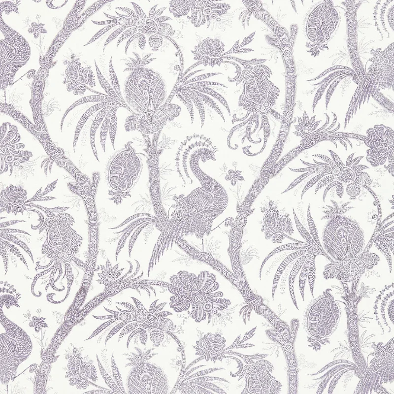 Silk blankets with a smooth and elegant touchBalinese Peacock Fabric in Lavender