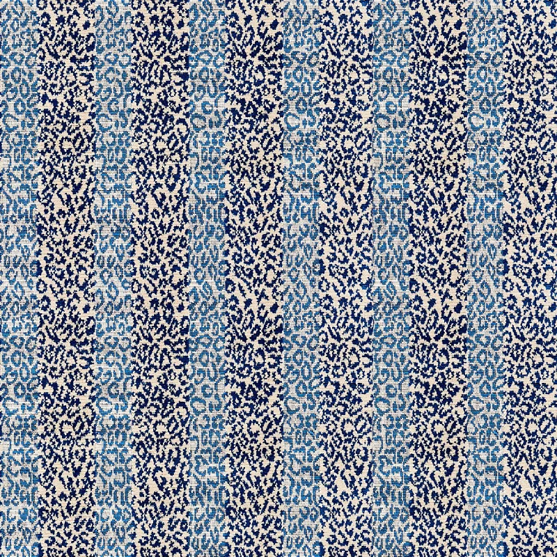 Rayon from bamboo blankets for a silky and breathable feelCorbet Leopard Print Fabric in Blue Rayon from bamboo blankets for a silky and breathable feelCorbet Leopard Print Fabric in Blue