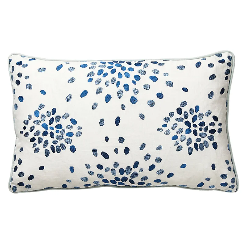 Linen blankets with a rustic and textured lookEmbroidered Blue Firefly Lumbar Pillow Linen blankets with a rustic and textured lookEmbroidered Blue Firefly Lumbar Pillow