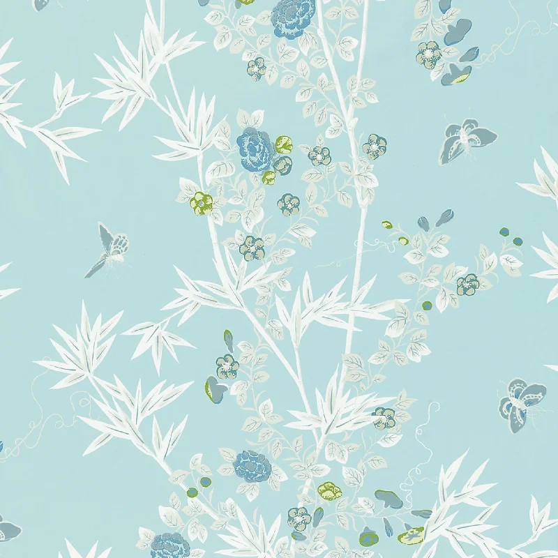 Recycled polyester blankets for an eco - conscious optionJardin De Chine Fabric in Ciel Aqua Recycled polyester blankets for an eco - conscious optionJardin De Chine Fabric in Ciel Aqua