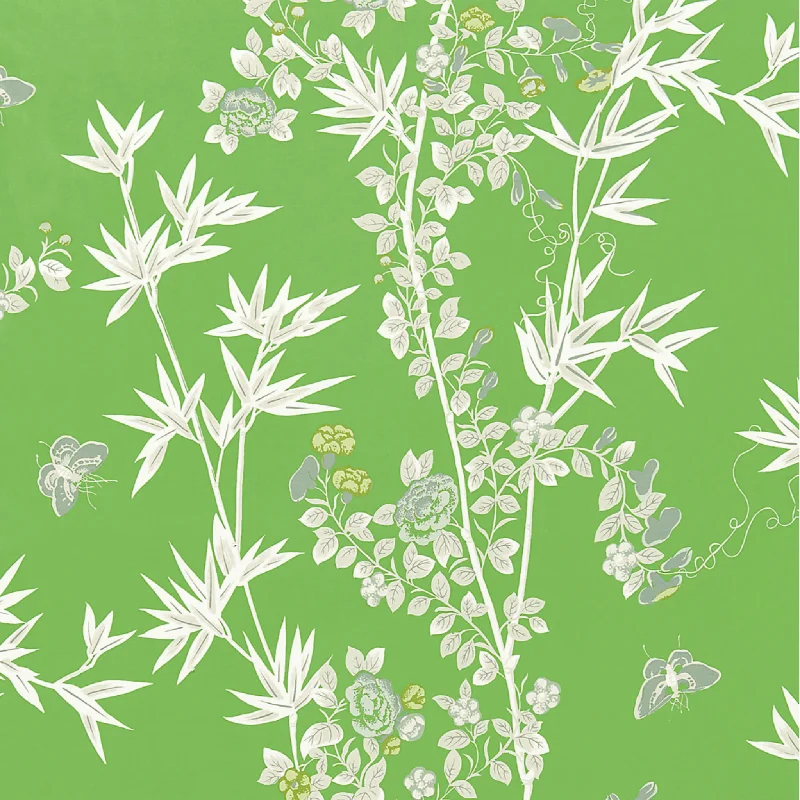 Rayon from bamboo blankets for a silky and breathable feelJardin De Chine Fabric in Porcelain Jade Green Rayon from bamboo blankets for a silky and breathable feelJardin De Chine Fabric in Porcelain Jade Green