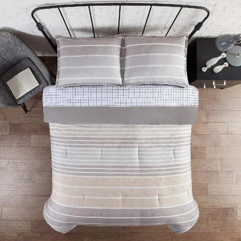 Latex - filled comforters with a bouncy texture and good supportSerta Simply Clean Conrad Antimicrobial Bedding Set with Sheets