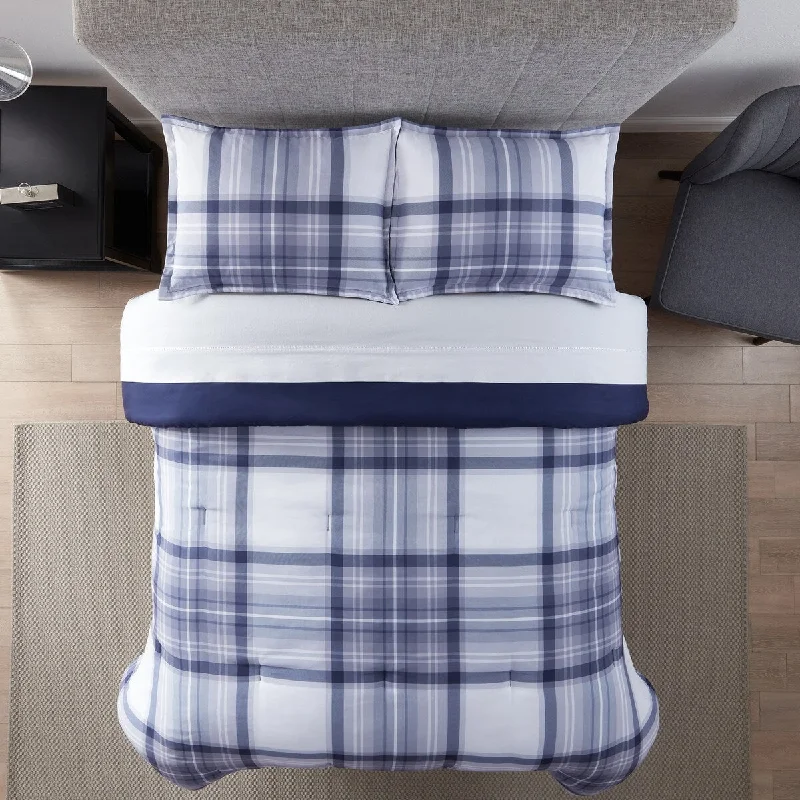 Microfiber - filled comforters that are lightweight and easy to care forSerta Simply Clean Scott Plaid Antimicrobial Comforter Set Microfiber - filled comforters that are lightweight and easy to care forSerta Simply Clean Scott Plaid Antimicrobial Comforter Set