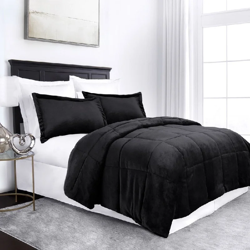 Latex - filled comforters with a bouncy texture and good supportSilver Orchid Voss 3-piece Micromink Goose Down Alternative Comforter Set Latex - filled comforters with a bouncy texture and good supportSilver Orchid Voss 3-piece Micromink Goose Down Alternative Comforter Set