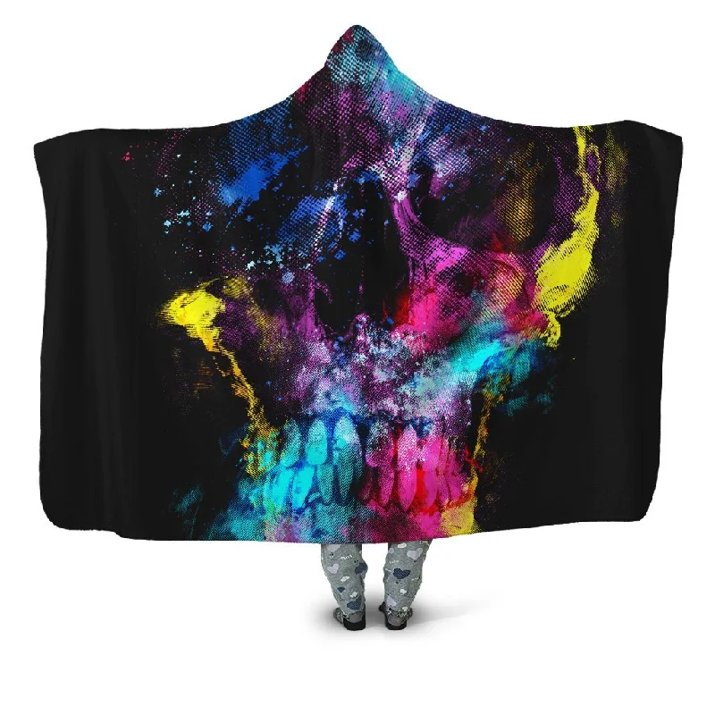 Queen - size blankets for standard - sized bedsSkull 49 Hooded Blanket