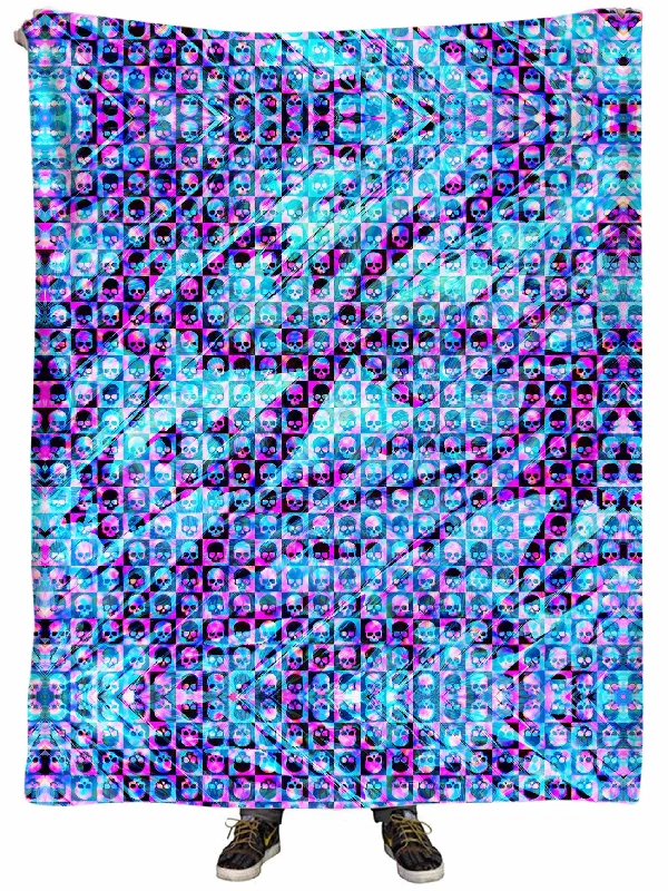 Silk blankets with a smooth and elegant touchSkull Fam Blue Plush Blanket