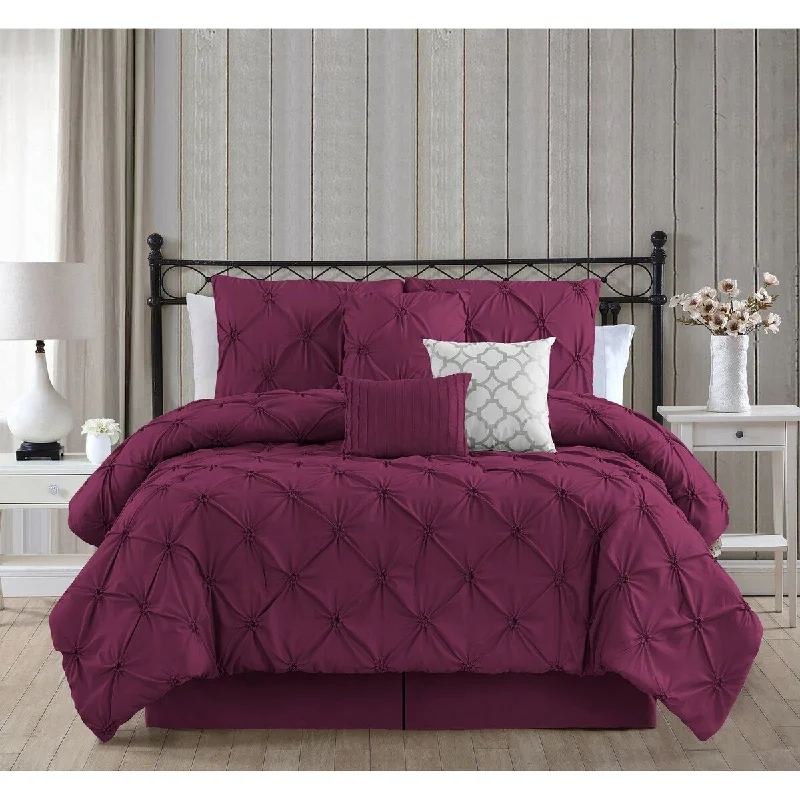 Cotton - filled comforters for a breathable and natural sleep experienceSmocked Circle Embellished 7-Piece Microfiber Comforter Set Cotton - filled comforters for a breathable and natural sleep experienceSmocked Circle Embellished 7-Piece Microfiber Comforter Set