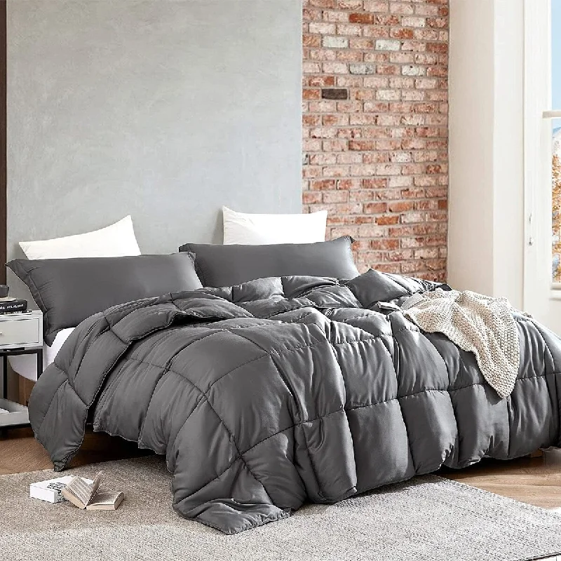 Synthetic - filled comforters like polyester for affordability and hypoallergenic propertiesSnorze® Cloud Comforter Set - Coma Inducer® Ultra Cozy - Charcoal Synthetic - filled comforters like polyester for affordability and hypoallergenic propertiesSnorze® Cloud Comforter Set - Coma Inducer® Ultra Cozy - Charcoal