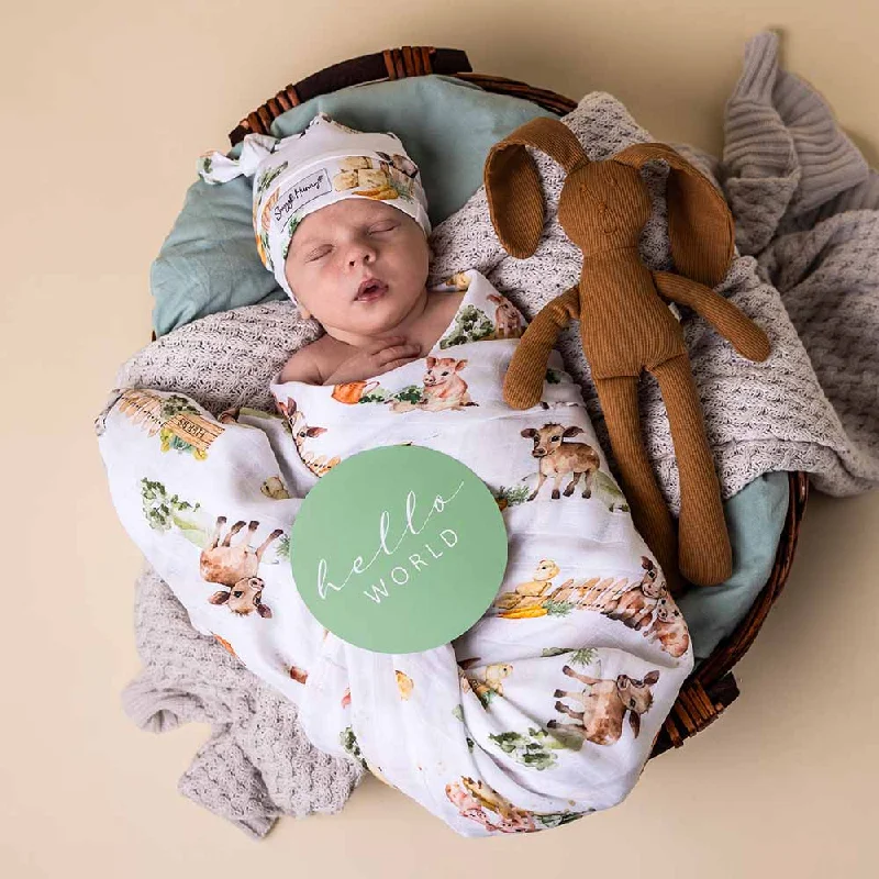 Acrylic blankets for a soft and affordable alternativeSnuggle Hunny Organic Cotton Muslin Wrap - Farm