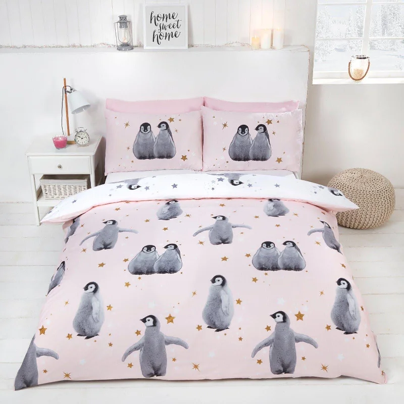 Duvet covers to pair with down comforters for maximum warmthStarry Penguins Duvet Cover Set Pink Duvet covers to pair with down comforters for maximum warmthStarry Penguins Duvet Cover Set Pink