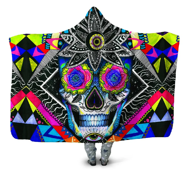 Mohair blankets with a unique sheen and softnessSuger Skull Hooded Blanket