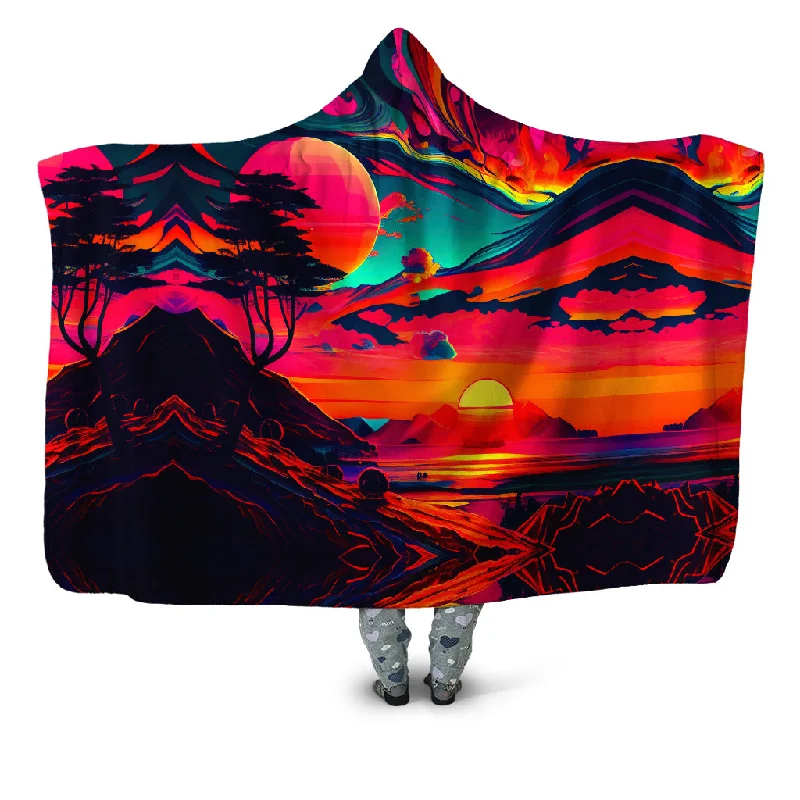 Fleece blankets for a cozy and plush textureSunset Melt Hooded Blanket
