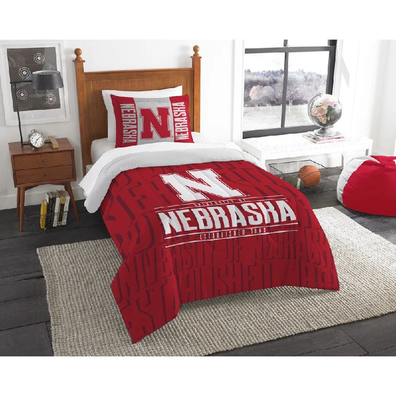 Down - filled comforters for supreme warmth and lightnessThe Northwest Co COL Nebraska Modern Take Red Twin 2-piece Comforter Set Down - filled comforters for supreme warmth and lightnessThe Northwest Co COL Nebraska Modern Take Red Twin 2-piece Comforter Set