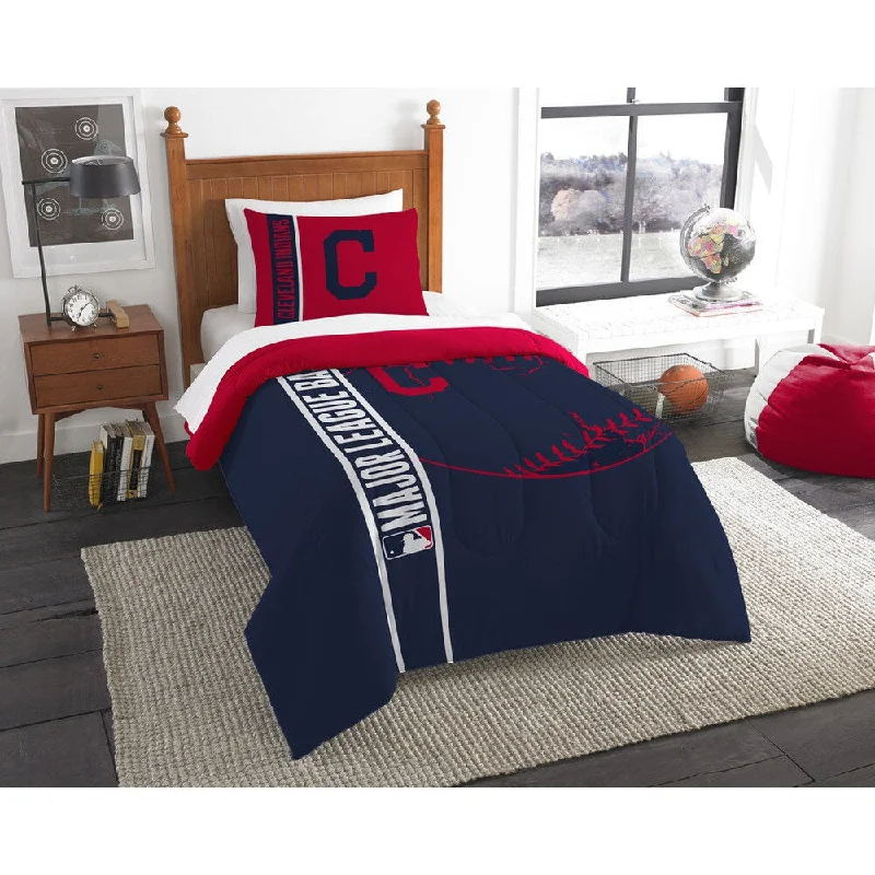 Synthetic - filled comforters like polyester for affordability and hypoallergenic propertiesThe Northwest Company MLB 862 Indians Twin Printed Comforter Set Synthetic - filled comforters like polyester for affordability and hypoallergenic propertiesThe Northwest Company MLB 862 Indians Twin Printed Comforter Set