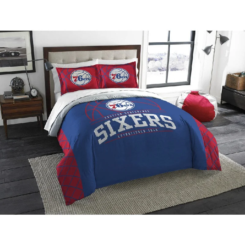 King - size comforters to fit large king - sized beds perfectlyThe Northwest Company NBA Philadelphia 76ers Reverse Slam Full/Queen 3-piece Comforter Set King - size comforters to fit large king - sized beds perfectlyThe Northwest Company NBA Philadelphia 76ers Reverse Slam Full/Queen 3-piece Comforter Set