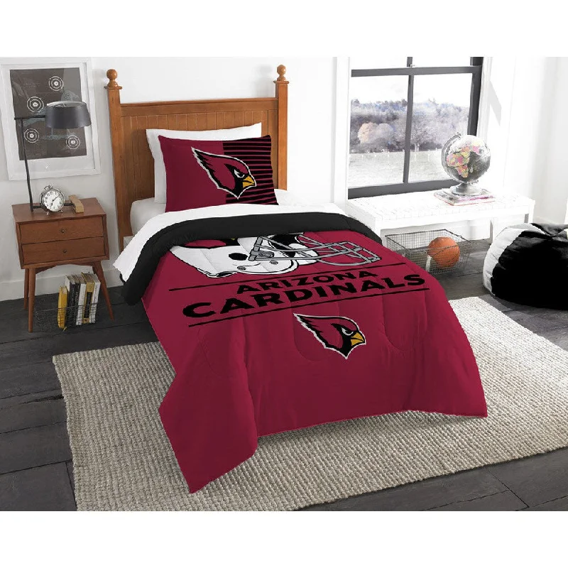Microfiber - filled comforters that are lightweight and easy to care forThe Northwest Company NFL Arizona Cardinals Draft Twin 2-piece Comforter Set