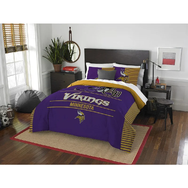 Down - filled comforters for supreme warmth and lightnessThe Northwest Company NFL Minnesota Vikings Draft Full/Queen 3-piece Comforter Set Down - filled comforters for supreme warmth and lightnessThe Northwest Company NFL Minnesota Vikings Draft Full/Queen 3-piece Comforter Set