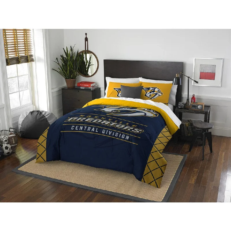 Down - filled comforters for supreme warmth and lightnessThe Northwest Company NHL Nashville Predators Draft Full/Queen 3-piece Comforter Set Down - filled comforters for supreme warmth and lightnessThe Northwest Company NHL Nashville Predators Draft Full/Queen 3-piece Comforter Set