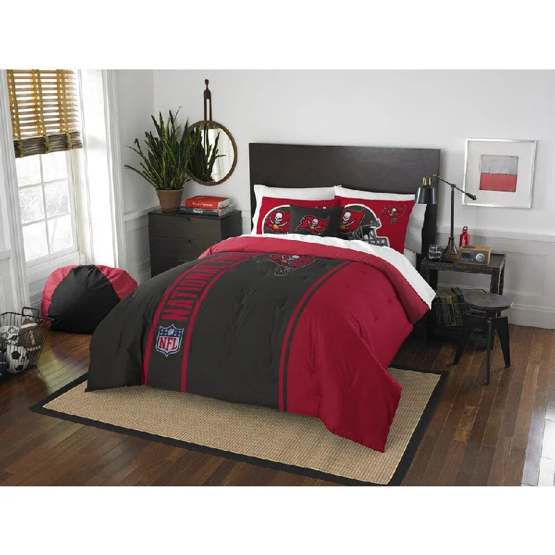 Synthetic - filled comforters like polyester for affordability and hypoallergenic propertiesThe Northwest Company Official NFL Tampa Bay Buccaneers Full Applique 3-piece Comforter Set Synthetic - filled comforters like polyester for affordability and hypoallergenic propertiesThe Northwest Company Official NFL Tampa Bay Buccaneers Full Applique 3-piece Comforter Set