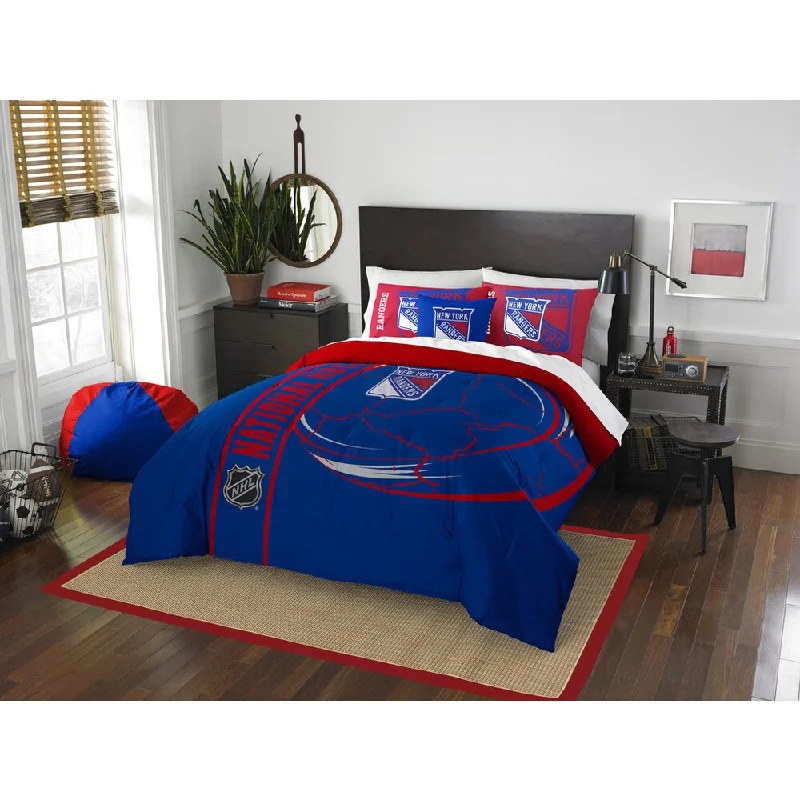 Synthetic - filled comforters like polyester for affordability and hypoallergenic propertiesThe Northwest Company Official NHL New York Rangers Full Applique 3-piece Comforter Set Synthetic - filled comforters like polyester for affordability and hypoallergenic propertiesThe Northwest Company Official NHL New York Rangers Full Applique 3-piece Comforter Set