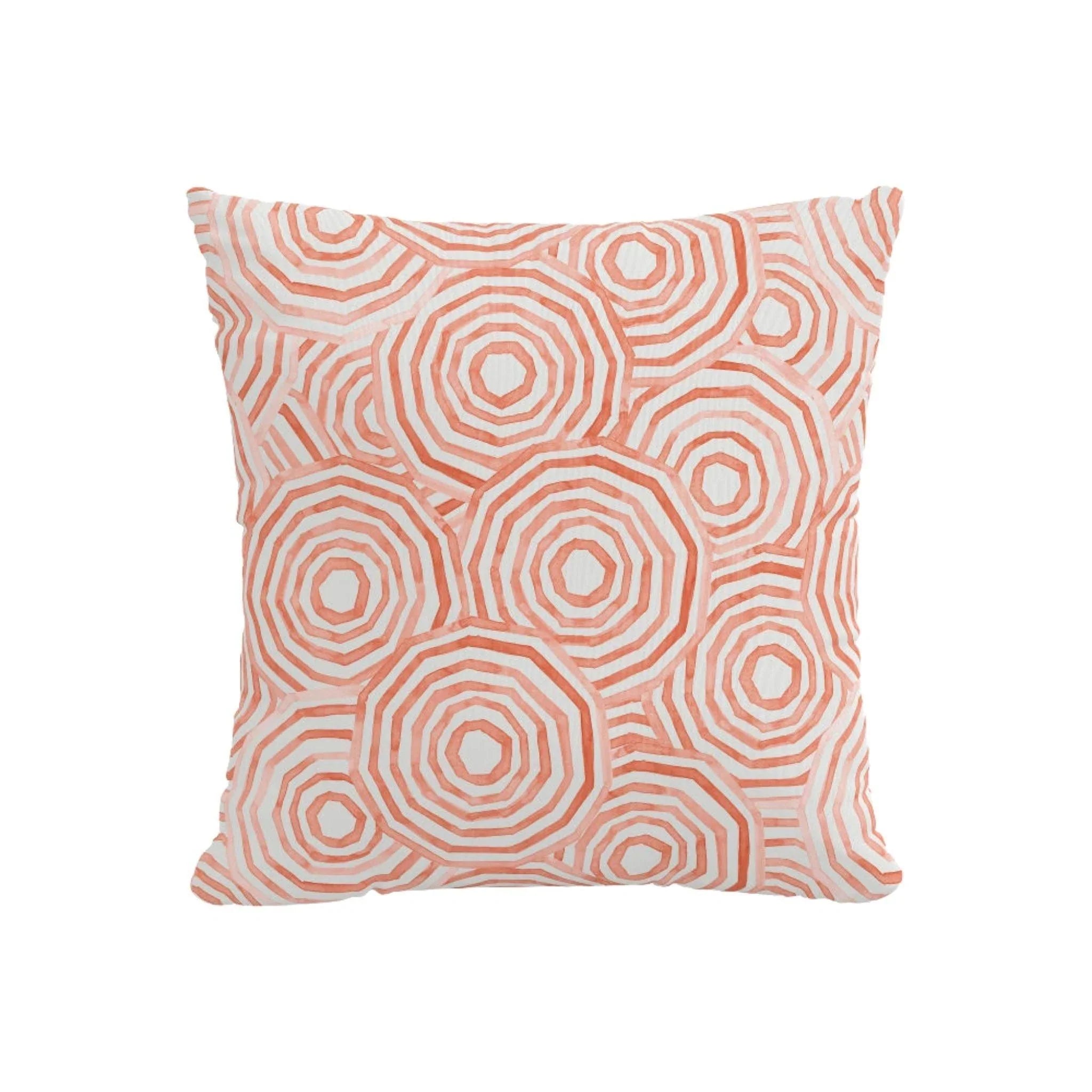 Recycled polyester blankets for an eco - conscious optionThe Umbrella Swirl Pillow, Coral by Gray Malin Recycled polyester blankets for an eco - conscious optionThe Umbrella Swirl Pillow, Coral by Gray Malin