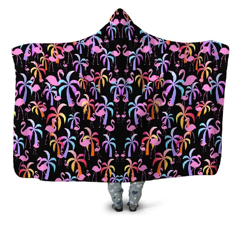 Queen - size blankets for standard - sized bedsTropical Palm Trees Hooded Blanket