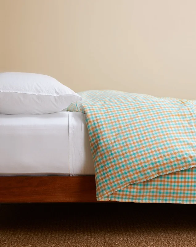 Minimalist - style duvet covers with clean lines and simple designsTurquoise & Flax Gingham Duvet Cover Minimalist - style duvet covers with clean lines and simple designsTurquoise & Flax Gingham Duvet Cover