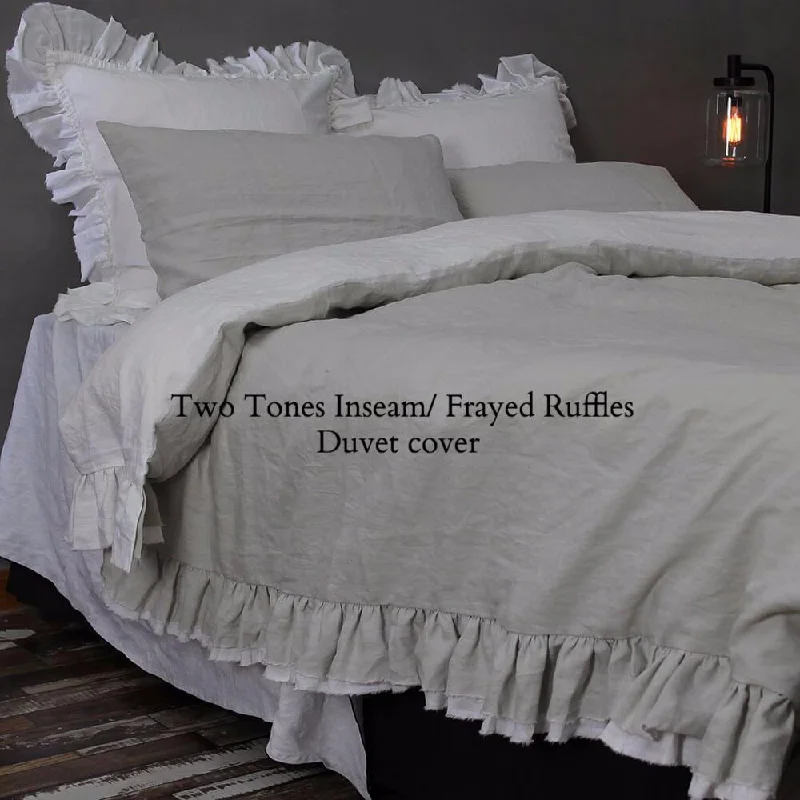 Hypoallergenic duvet covers for allergy - prone individualsTwo Tones Ruffles Duvet Cover Hypoallergenic duvet covers for allergy - prone individualsTwo Tones Ruffles Duvet Cover