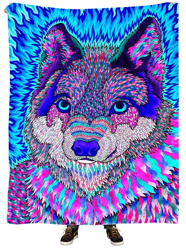 Linen blankets with a rustic and textured lookWolfadelic III Plush Blanket