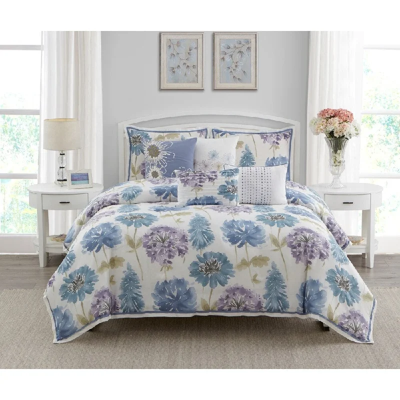 Cotton - filled comforters for a breathable and natural sleep experienceWonder Home Fleur 7PC Cotton Printed Comforter Set Cotton - filled comforters for a breathable and natural sleep experienceWonder Home Fleur 7PC Cotton Printed Comforter Set