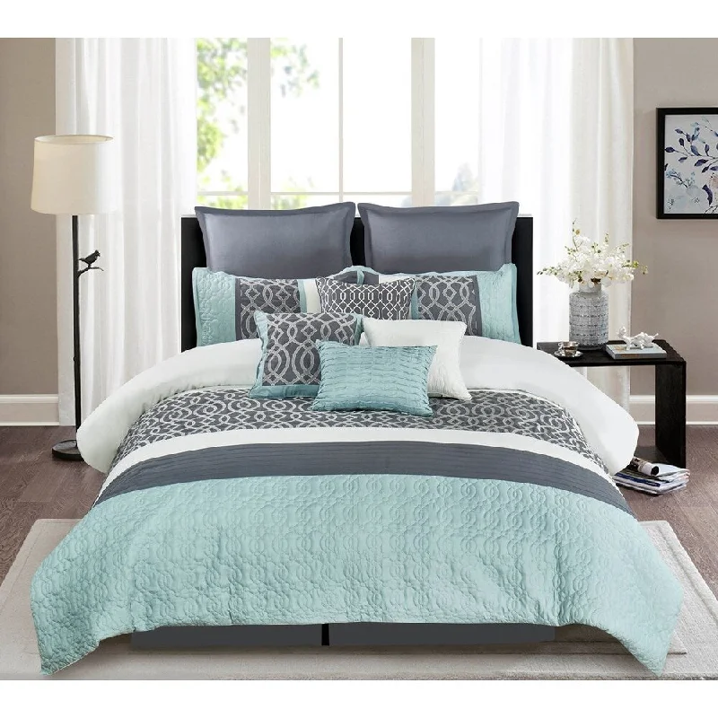 King - size comforters to fit large king - sized beds perfectlyWonder Home Greyjoy 10PC Embellished Comforter Set, Queen, Grey King - size comforters to fit large king - sized beds perfectlyWonder Home Greyjoy 10PC Embellished Comforter Set, Queen, Grey