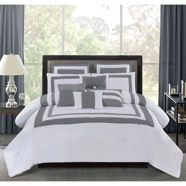 Goose down comforters known for their superior quality and insulationWonder Home Ohara 10PC Hotel Inspired Comforter Set, Queen, Grey Goose down comforters known for their superior quality and insulationWonder Home Ohara 10PC Hotel Inspired Comforter Set, Queen, Grey