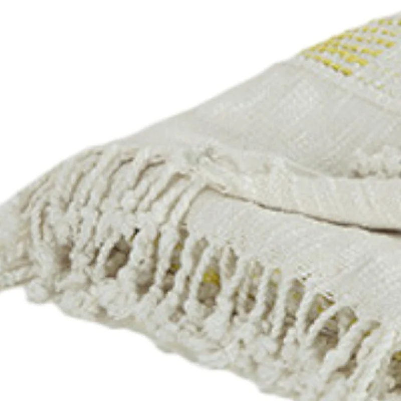 Wool blankets with natural warmth and insulationYellow Woven Cotton Throw Blanket