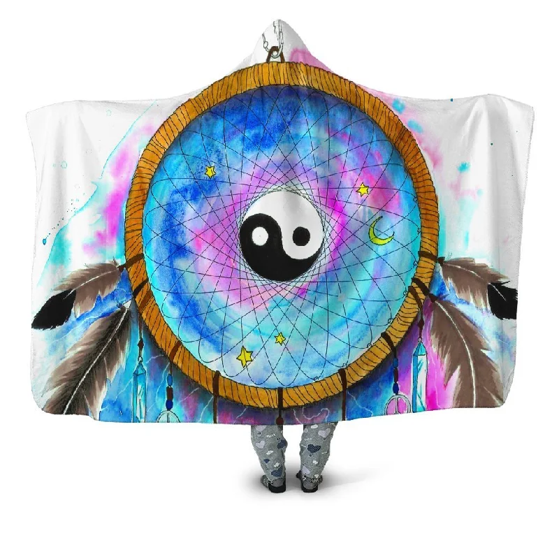 Chenille blankets with a thick and fuzzy textureYin Yang 2 Hooded Blanket